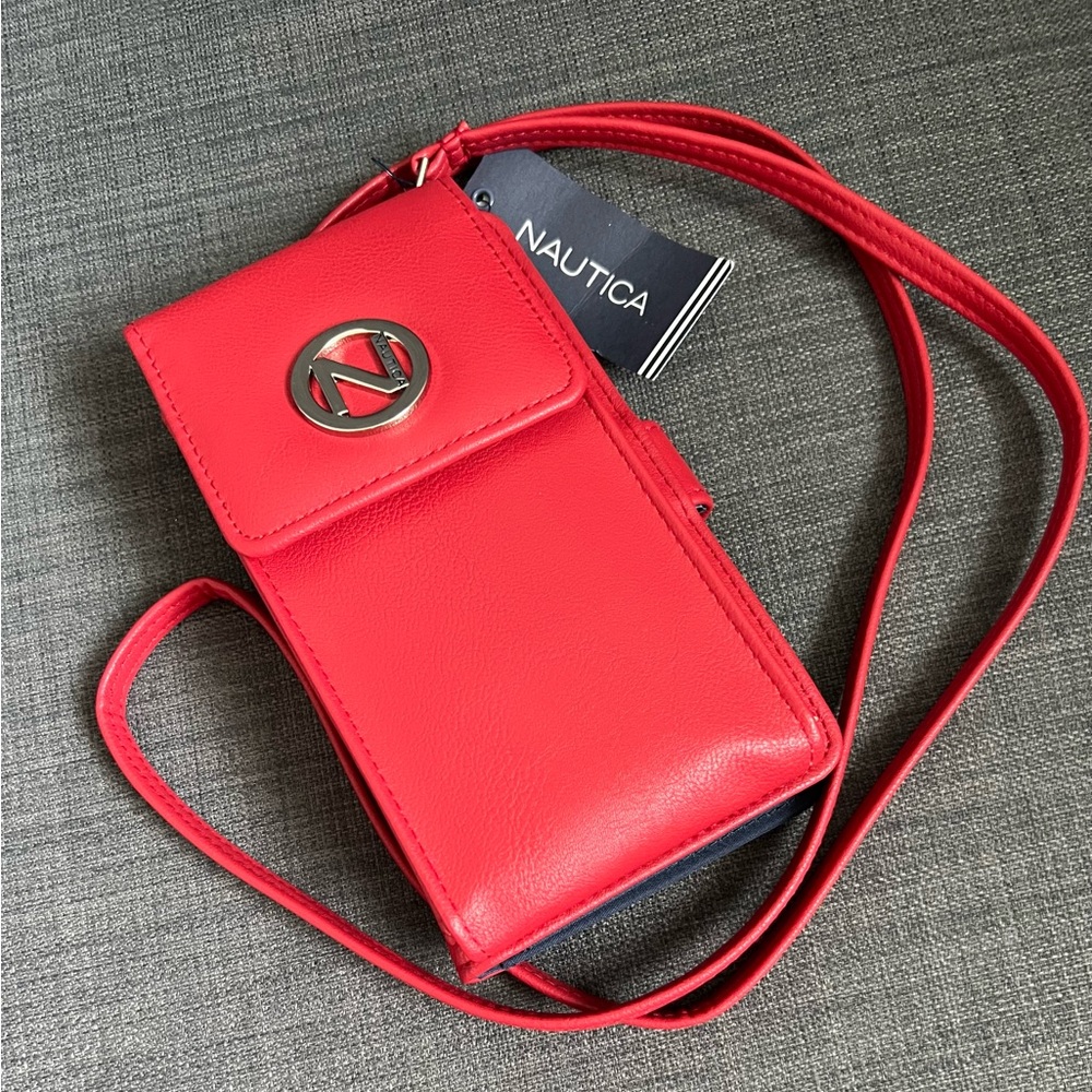 NWT NAUTICA RFID SMALL CROSSBODY BAG FOLDOVER WALLET PHONE CASE ORGANIZER